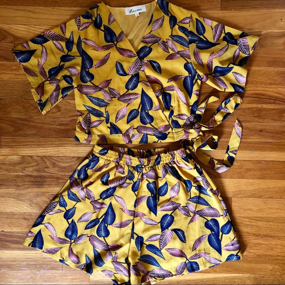 Matching Crop Top and Shorts Set